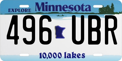 MN license plate 496UBR