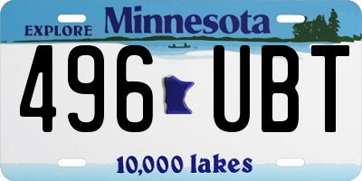 MN license plate 496UBT