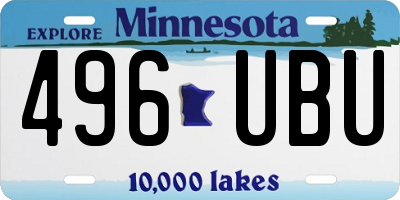 MN license plate 496UBU