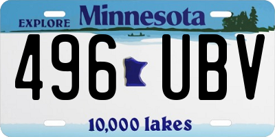 MN license plate 496UBV