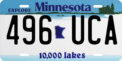 MN license plate 496UCA