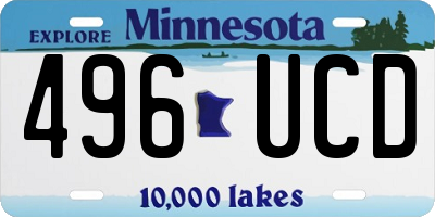 MN license plate 496UCD