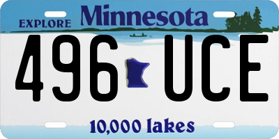 MN license plate 496UCE