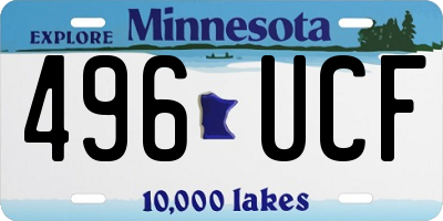 MN license plate 496UCF