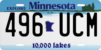 MN license plate 496UCM