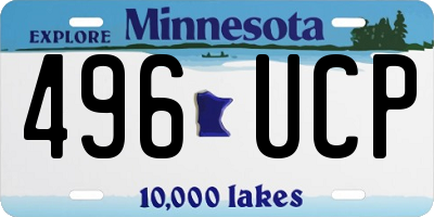 MN license plate 496UCP