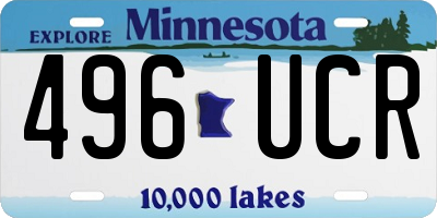 MN license plate 496UCR