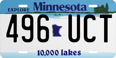 MN license plate 496UCT