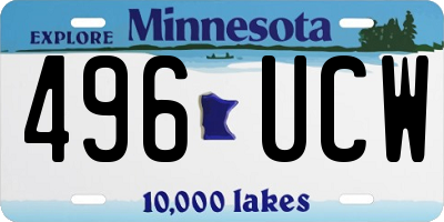 MN license plate 496UCW