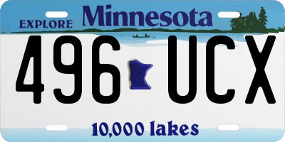 MN license plate 496UCX