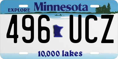 MN license plate 496UCZ