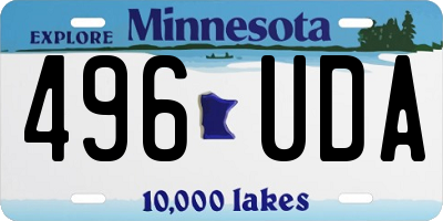 MN license plate 496UDA