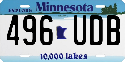 MN license plate 496UDB