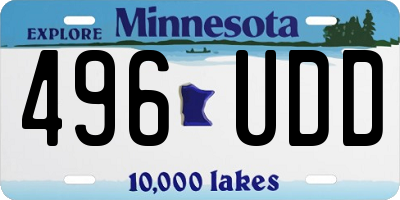 MN license plate 496UDD