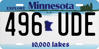 MN license plate 496UDE