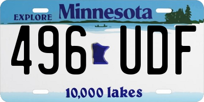 MN license plate 496UDF