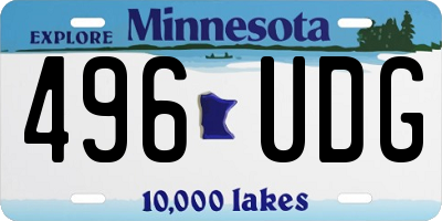 MN license plate 496UDG