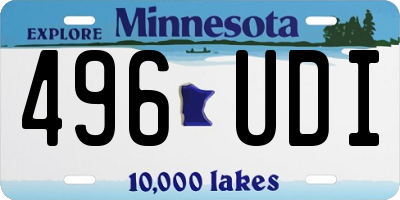 MN license plate 496UDI