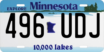MN license plate 496UDJ