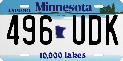 MN license plate 496UDK