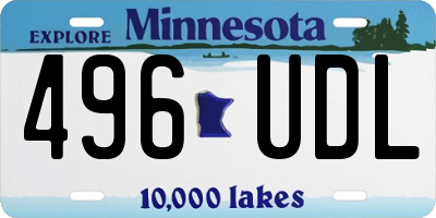 MN license plate 496UDL