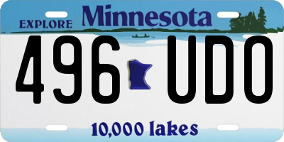 MN license plate 496UDO