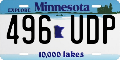 MN license plate 496UDP