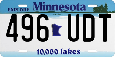 MN license plate 496UDT