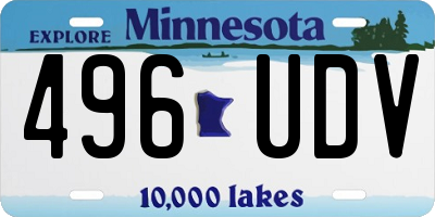 MN license plate 496UDV