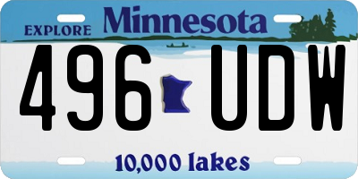 MN license plate 496UDW