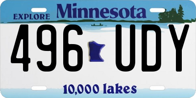 MN license plate 496UDY