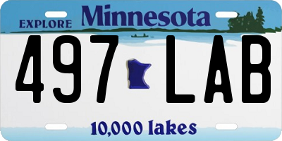 MN license plate 497LAB