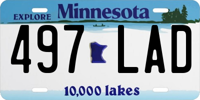 MN license plate 497LAD