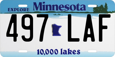 MN license plate 497LAF