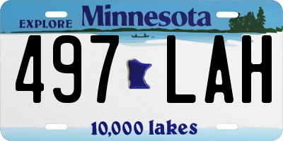 MN license plate 497LAH