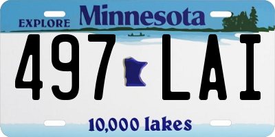 MN license plate 497LAI