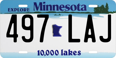 MN license plate 497LAJ