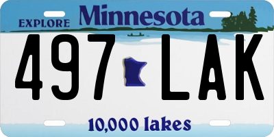 MN license plate 497LAK