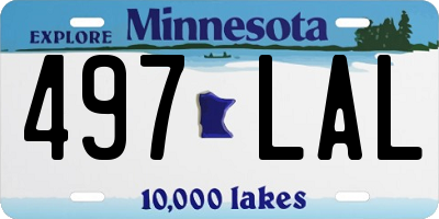 MN license plate 497LAL