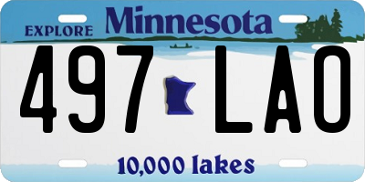 MN license plate 497LAO