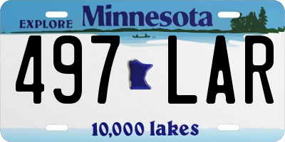 MN license plate 497LAR