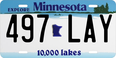 MN license plate 497LAY