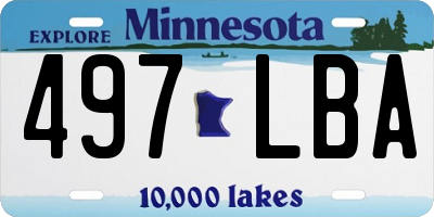 MN license plate 497LBA