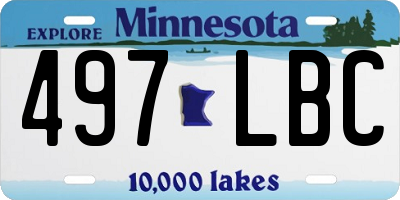 MN license plate 497LBC