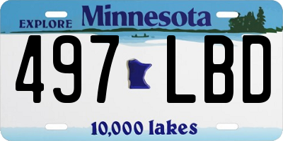 MN license plate 497LBD
