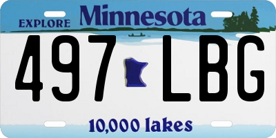 MN license plate 497LBG