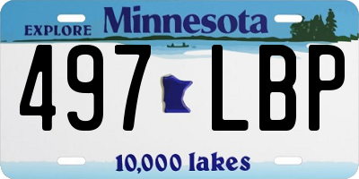 MN license plate 497LBP
