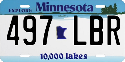 MN license plate 497LBR