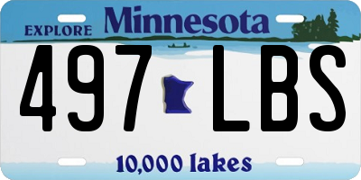 MN license plate 497LBS