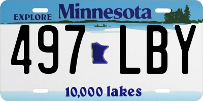 MN license plate 497LBY